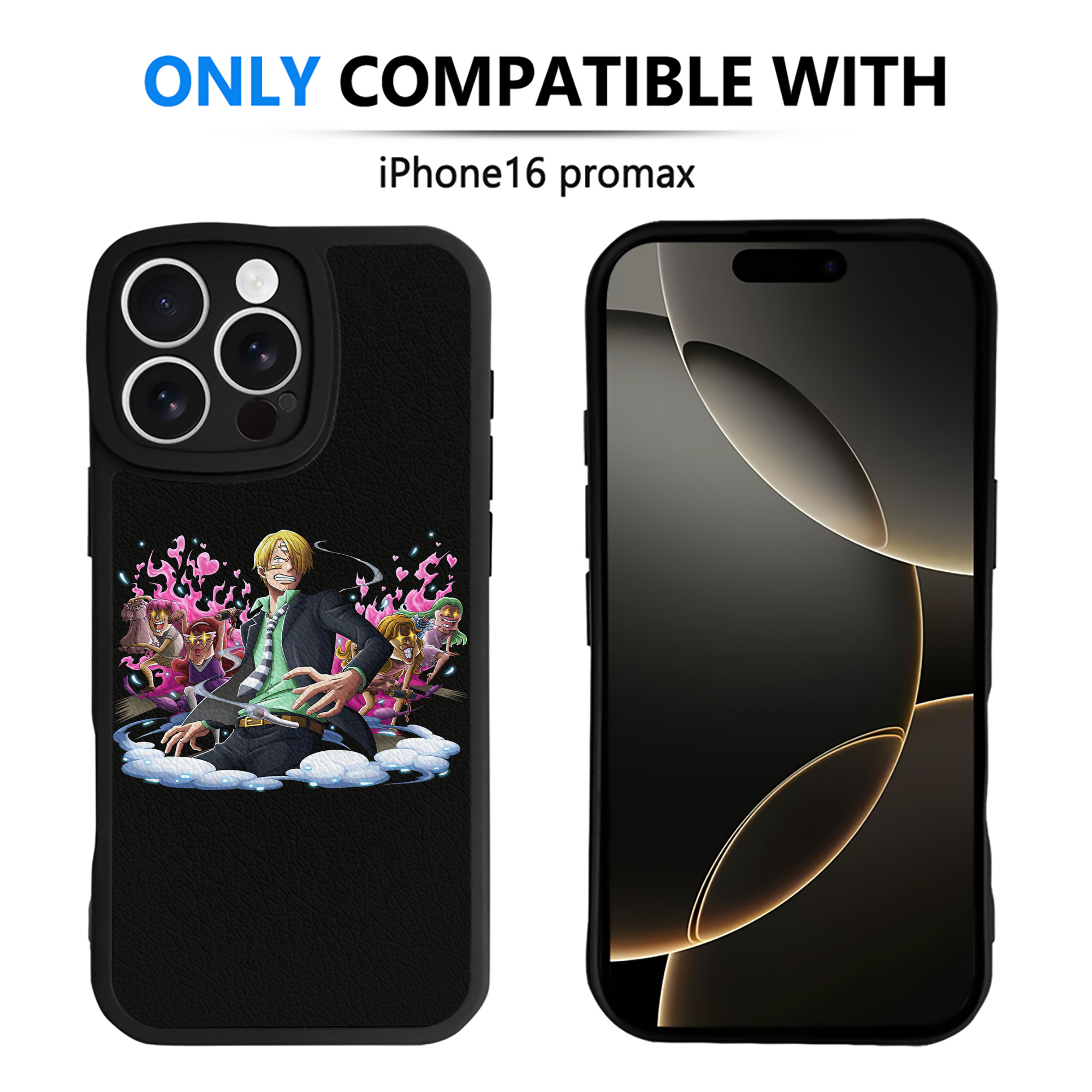 （画像用） ワンピース サンジ ONE PIECE Sanji 【iPhone 16シリーズ対応】シリコンスマホケース（レザー調） 材質：シリコン